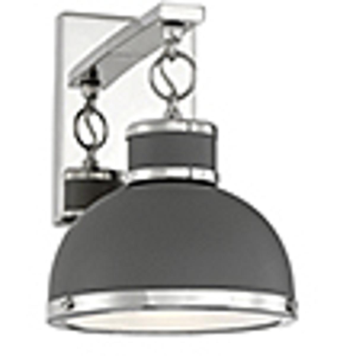 Savoy House 988841175 Corning 1 Light 8 inch Gray with Polished Nickel Accents Wall Sconce Wall Light in GrayPolished Nickel