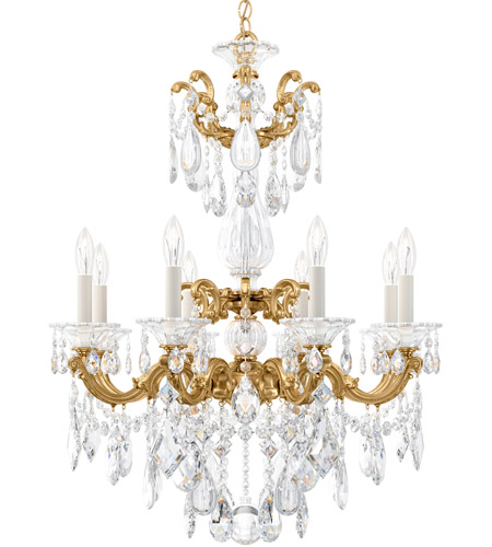 Schonbek 5007 22 La Scala 8 Light 25 Inch Heirloom Gold Chandelier Ceiling Light In Heritage