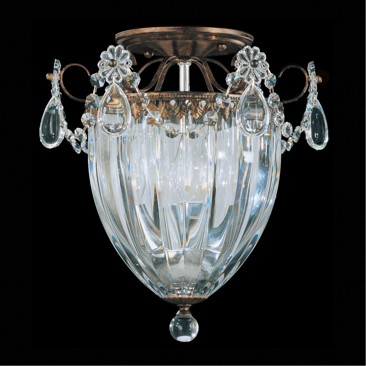 Schonbek 1242-76 Bagatelle 3 Light 10.5 inch Heirloom Bronze Semi-Flush Mount Ceiling Light in Heritage