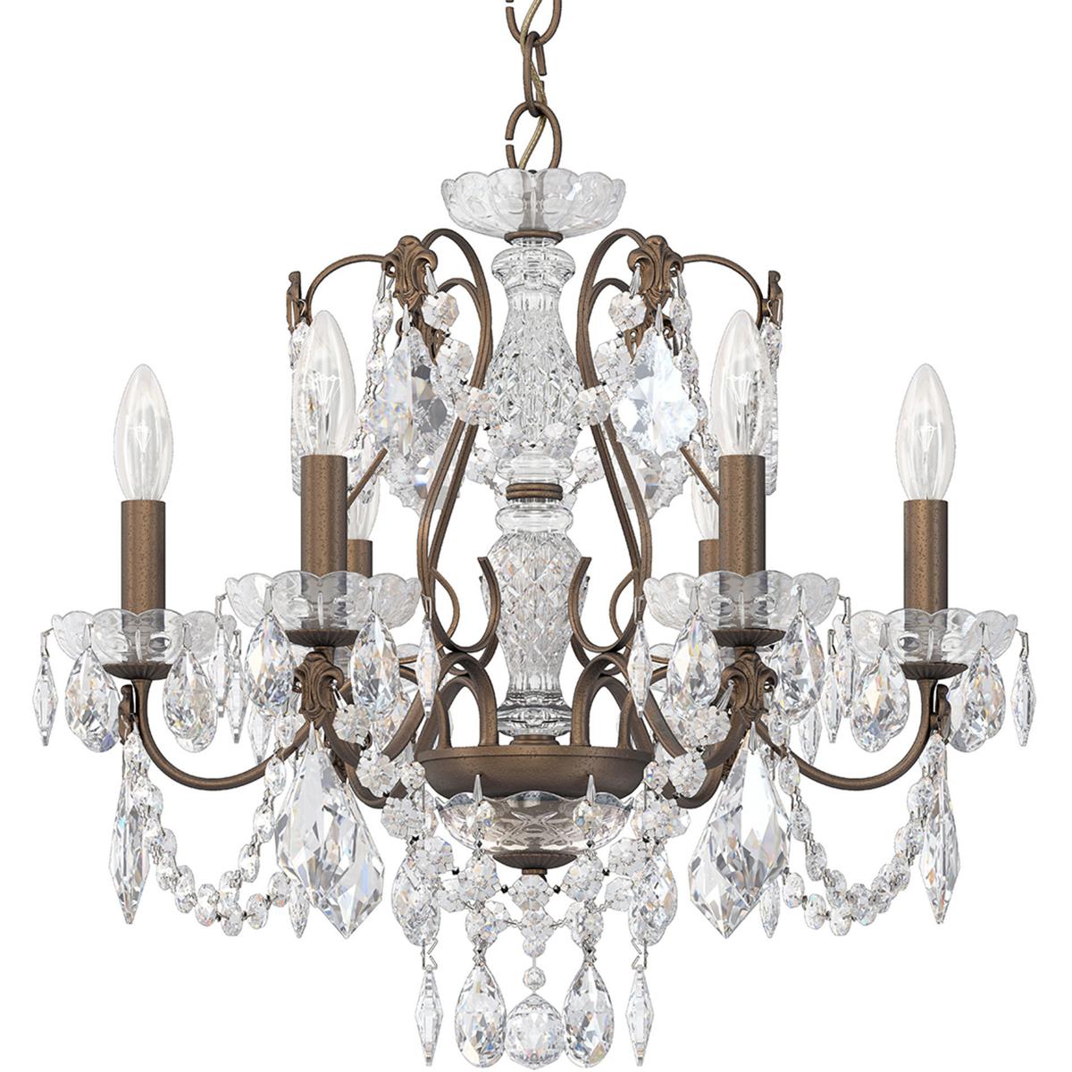 Schonbek 1705-23 Century 6 Light Etruscan Gold Chandelier Ceiling Light