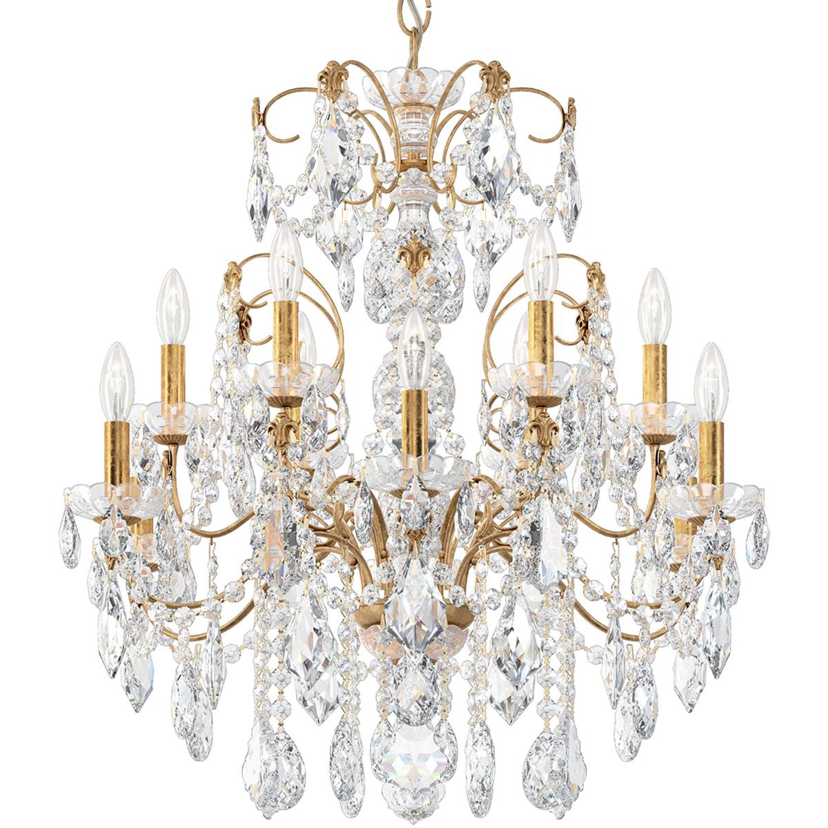 Schonbek 1712-26 Century 12 Light 30 inch French Gold Chandelier Ceiling Light