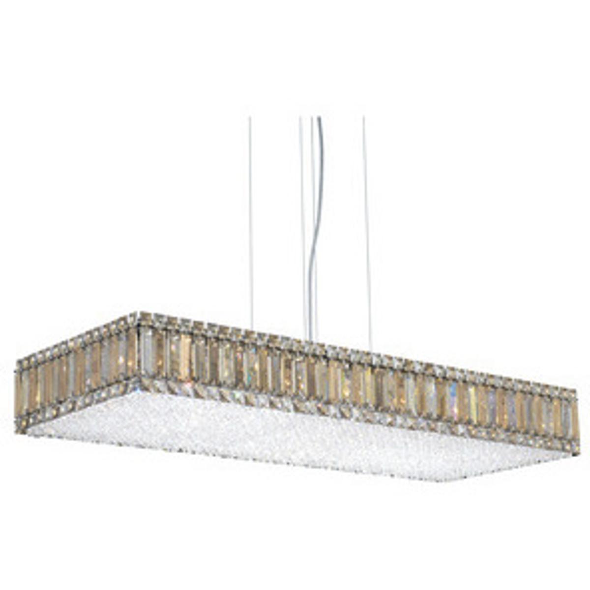 Schonbek 2274O Quantum 23 Light 39 inch Stainless Steel Linear Pendant Ceiling Light in Optic