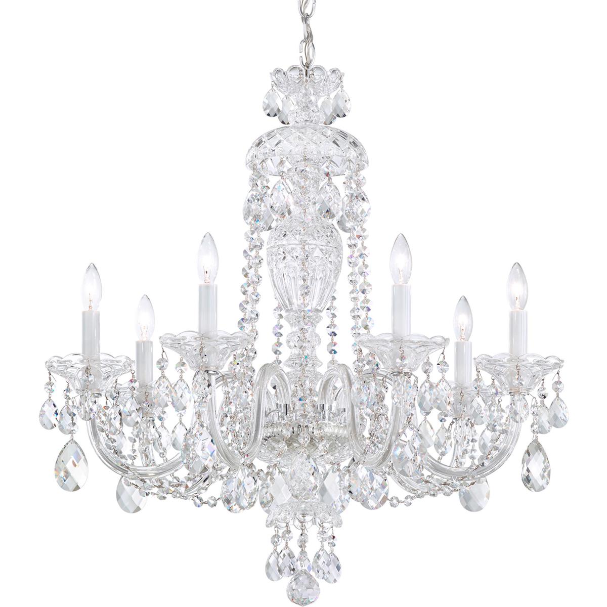 Schonbek 2995-40H Sterling 7 Light 25 inch Polished Silver Chandelier Ceiling Light in Heritage