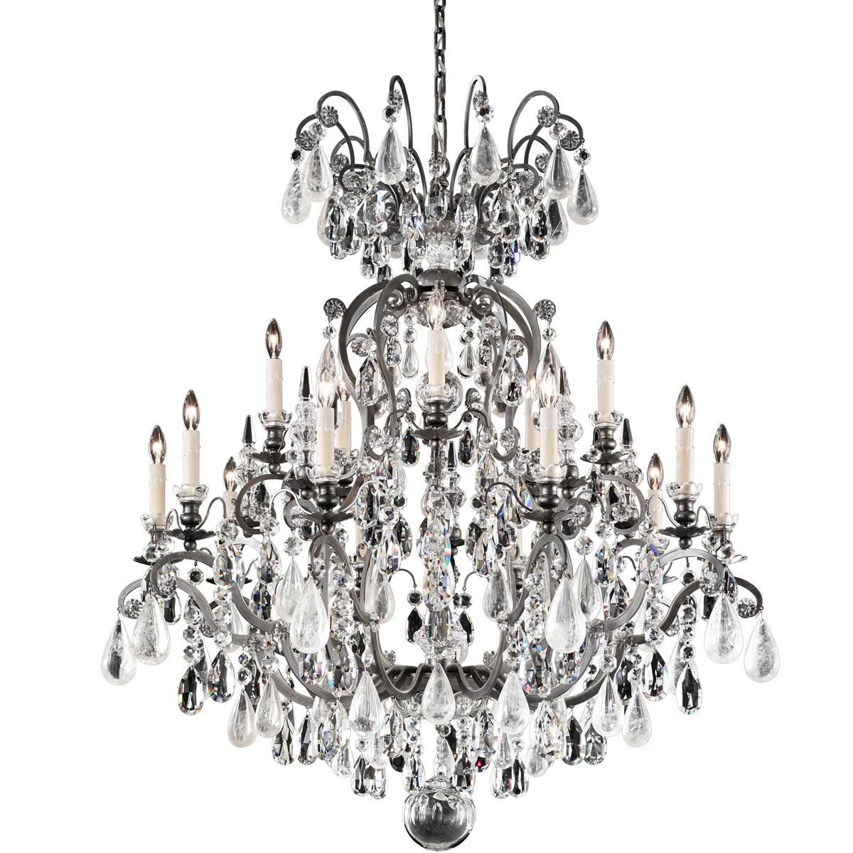 Schonbek 3573-47CL Renaissance Rock Crystal 16 Light 38 inch Antique Pewter Chandelier Ceiling Light in Rock Clear