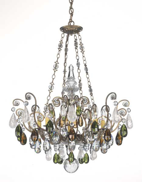 Schonbek 3587-23OS Renaissance Rock Crystal 8 Light 26.5 inch Etruscan Gold Pendant Ceiling Light in Rock Olivine and Smoke