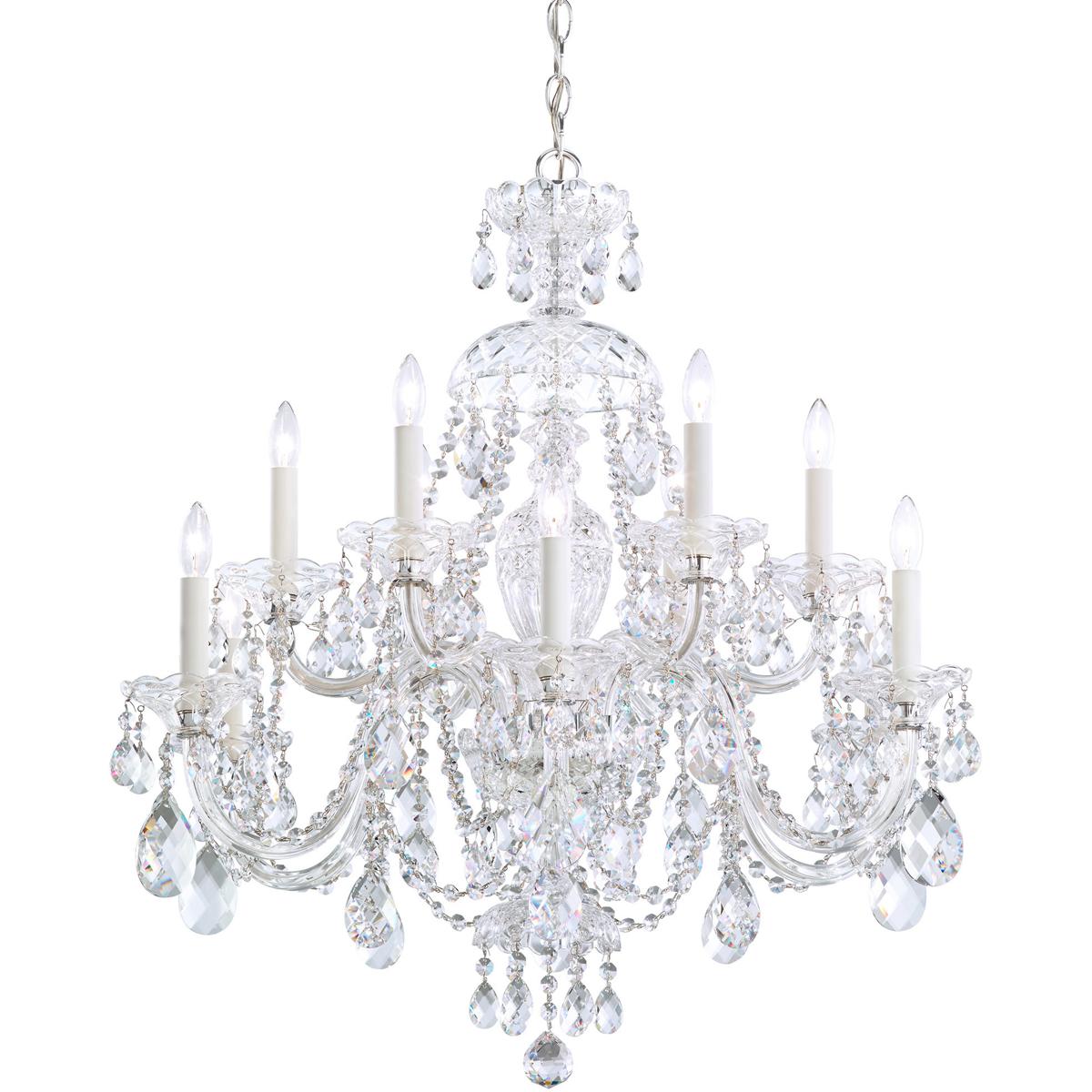 Schonbek 3601-40H Sterling 12 Light 29 inch Polished Silver Chandelier Ceiling Light in Heritage