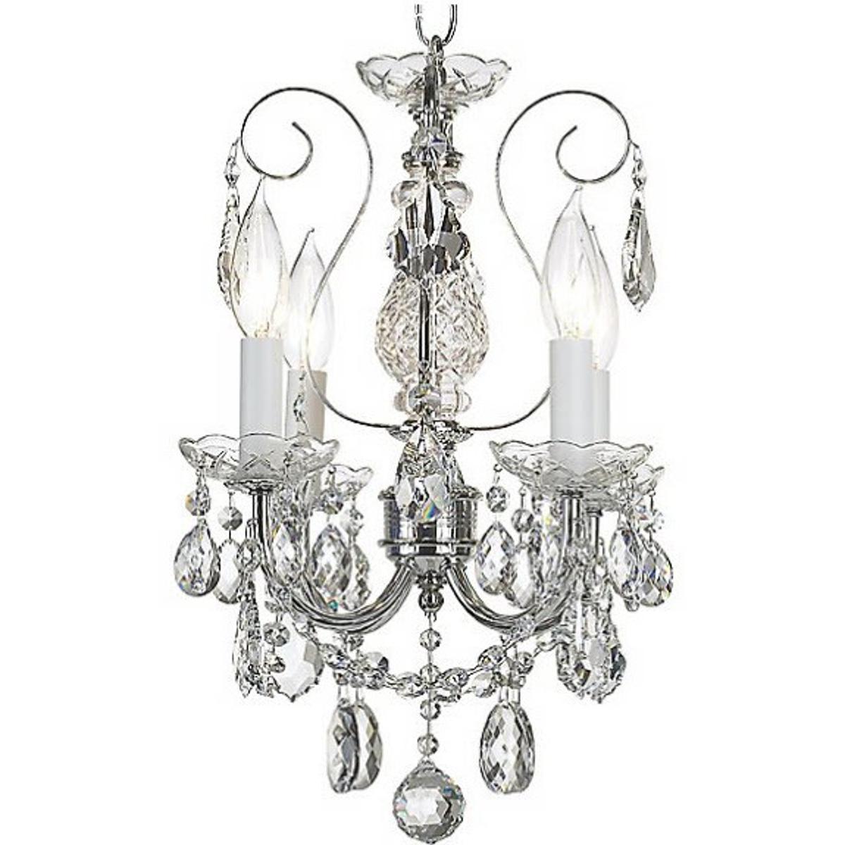 Schonbek 3648-40R New Orleans 4 Light Polished Silver Chandelier Ceiling Light in Radiance