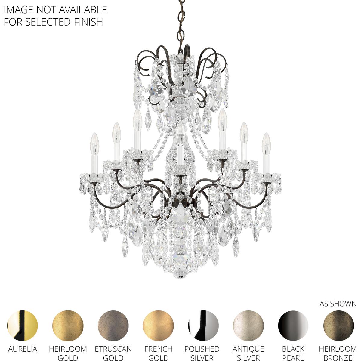 Schonbek 3657-49R New Orleans 10 Light Black Pearl Chandelier Ceiling Light in Radiance