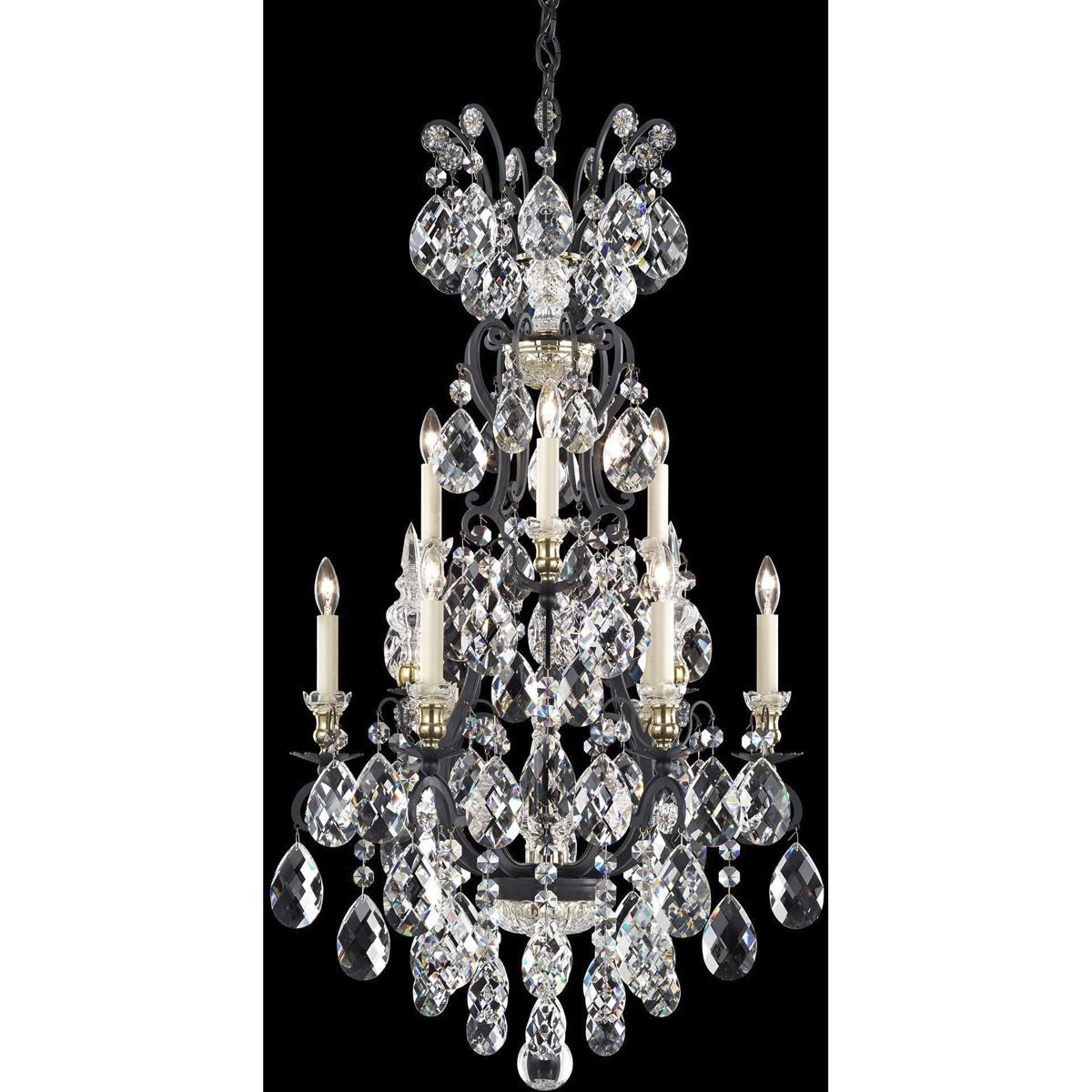 Schonbek 3780-51 Renaissance 10 Light 21 inch Black Chandelier Ceiling Light in Heritage