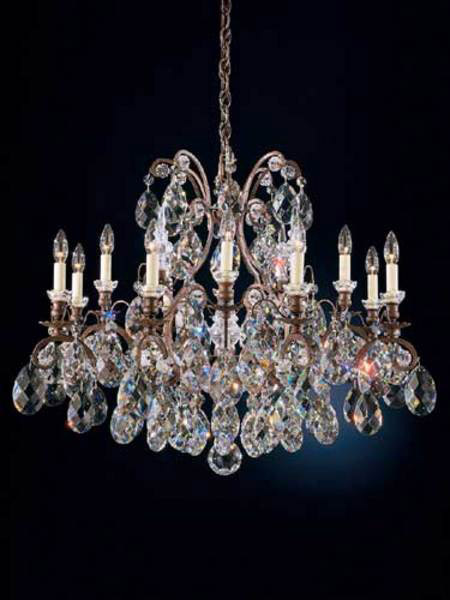 Schonbek 3790-51 Renaissance 13 Light 33 inch Black Chandelier Ceiling Light in Heritage