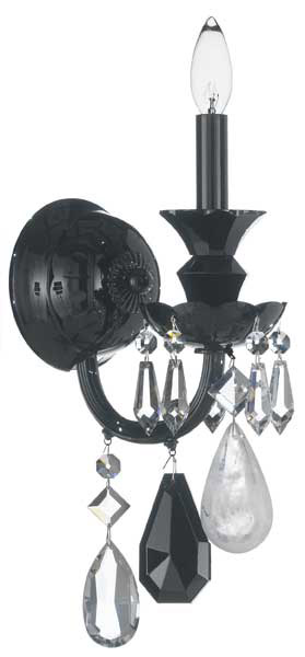 Schonbek 5501BK Hamilton Rock Crystal 1 Light 75 inch Jet Black Wall Sconce Wall Light