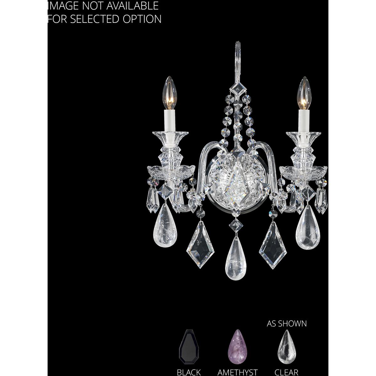 Schonbek 5502BK Hamilton Rock Crystal 2 Light 65 inch Jet Black Wall Sconce Wall Light