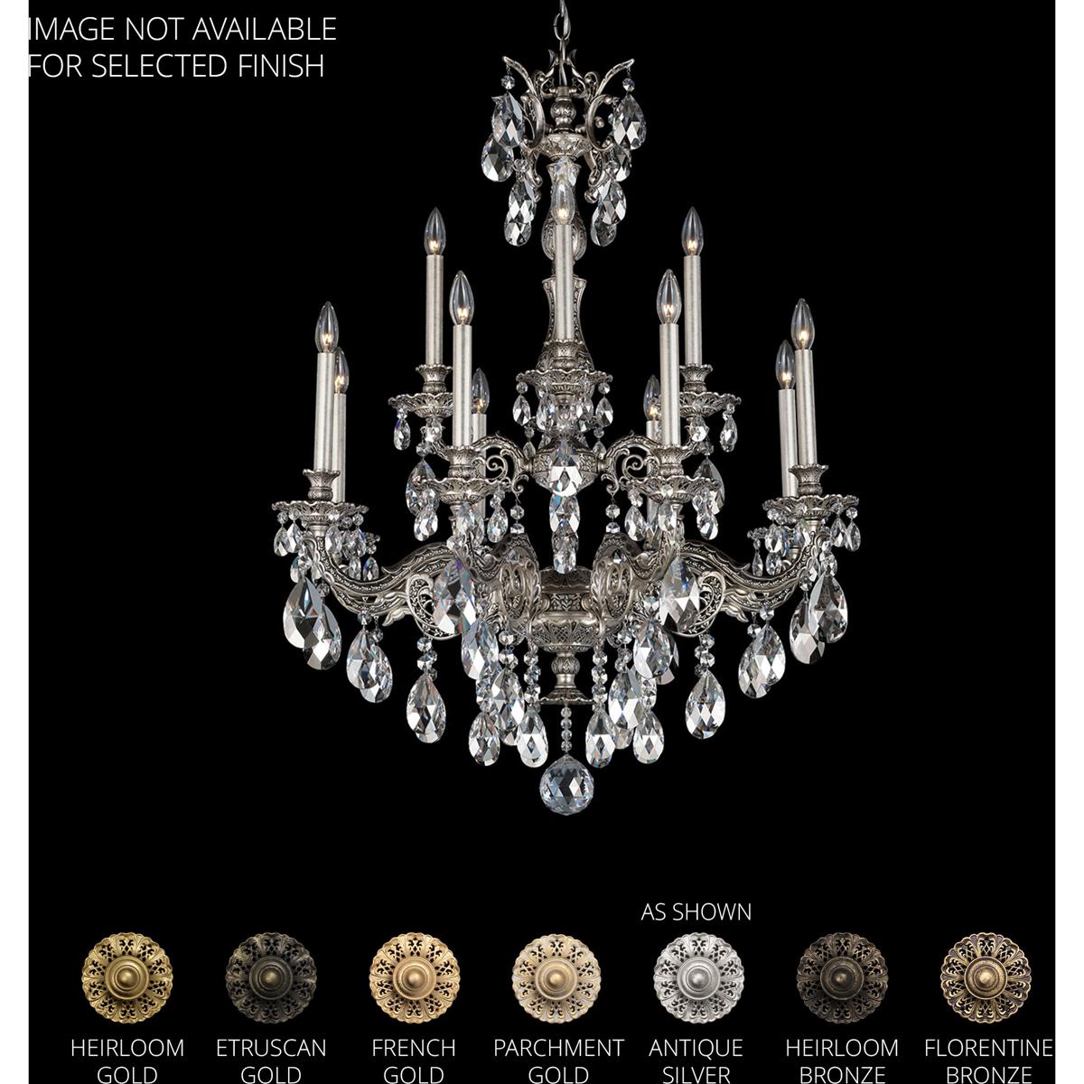 Schonbek 5683-83R Milano 12 Light Florentine Bronze Chandelier Ceiling Light in Florentine Bronze Cast, Radiance