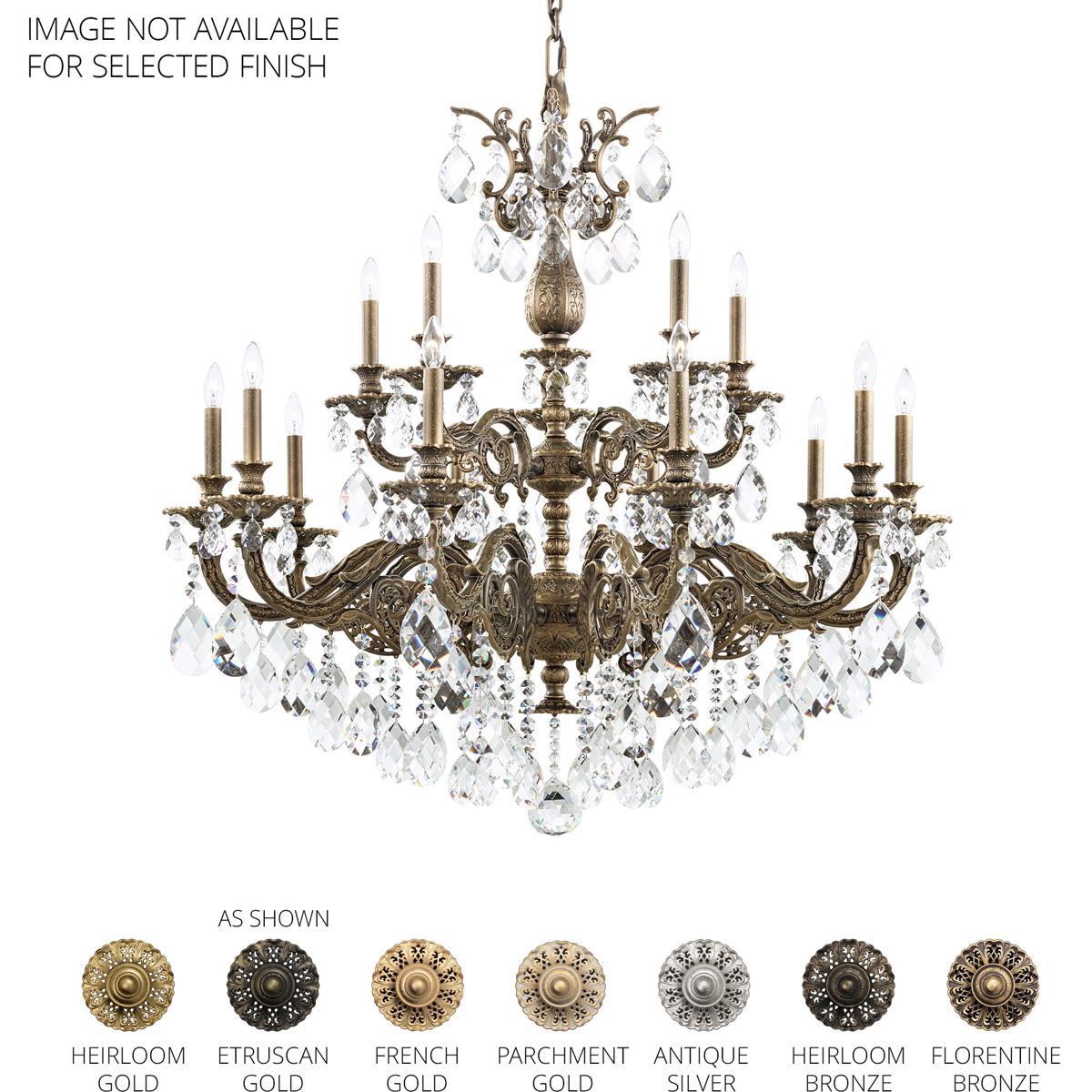 Schonbek 5685-48H Milano 15 Light Antique Silver Chandelier Ceiling Light in Heritage