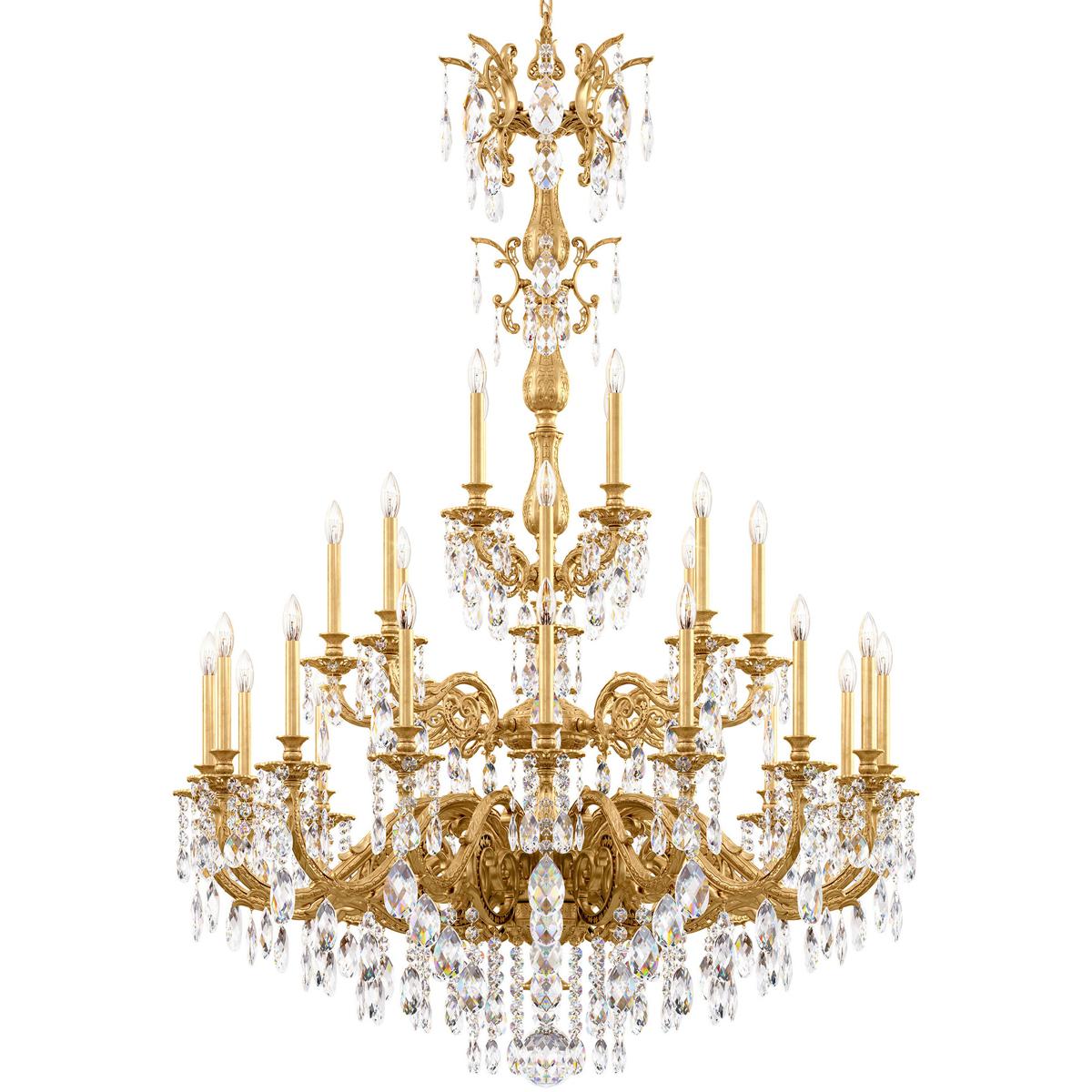Schonbek 5688-22R Milano 28 Light Heirloom Gold Chandelier Ceiling Light in Radiance