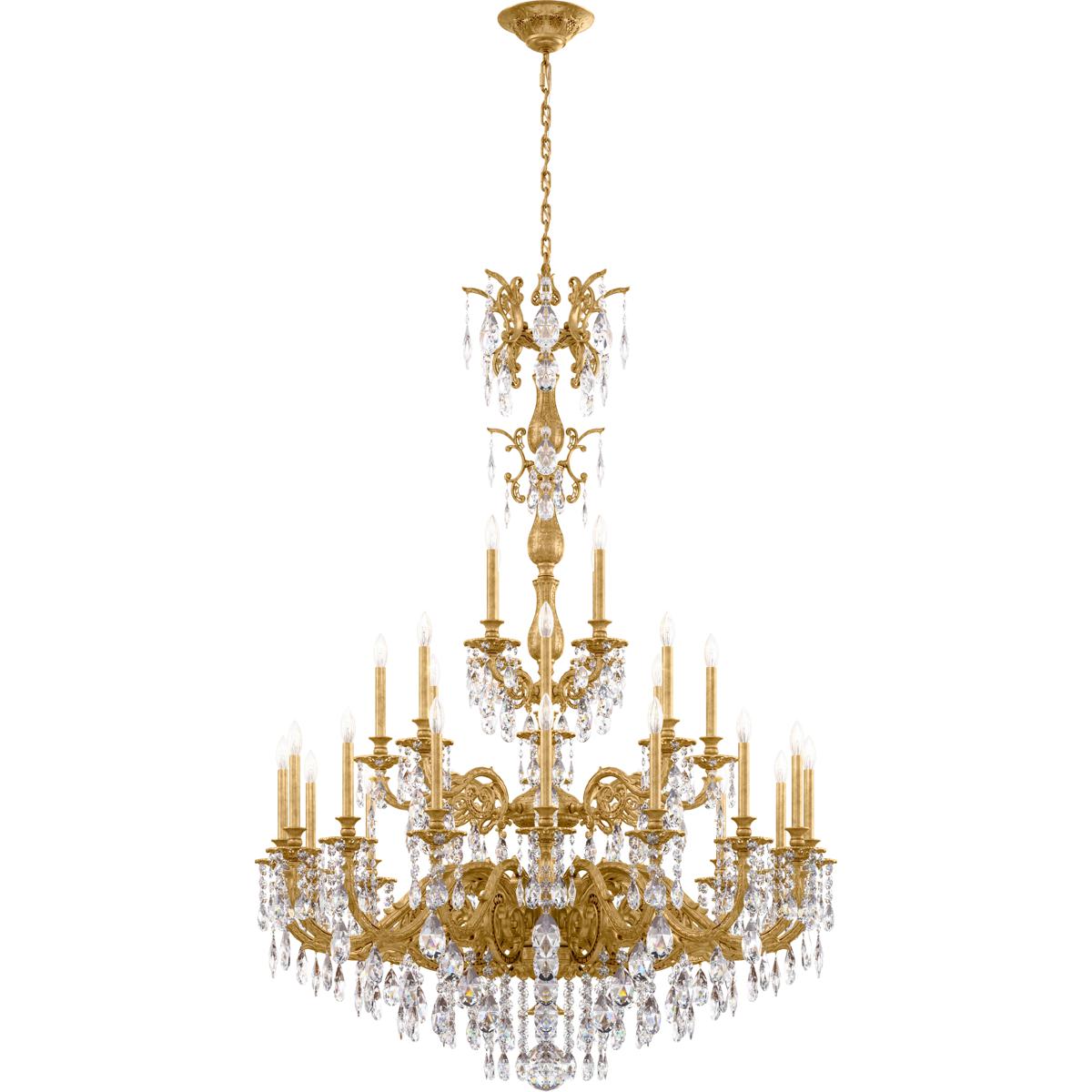 Schonbek 5688-22S Milano 28 Light Heirloom Gold Chandelier Ceiling Light in Swarovski