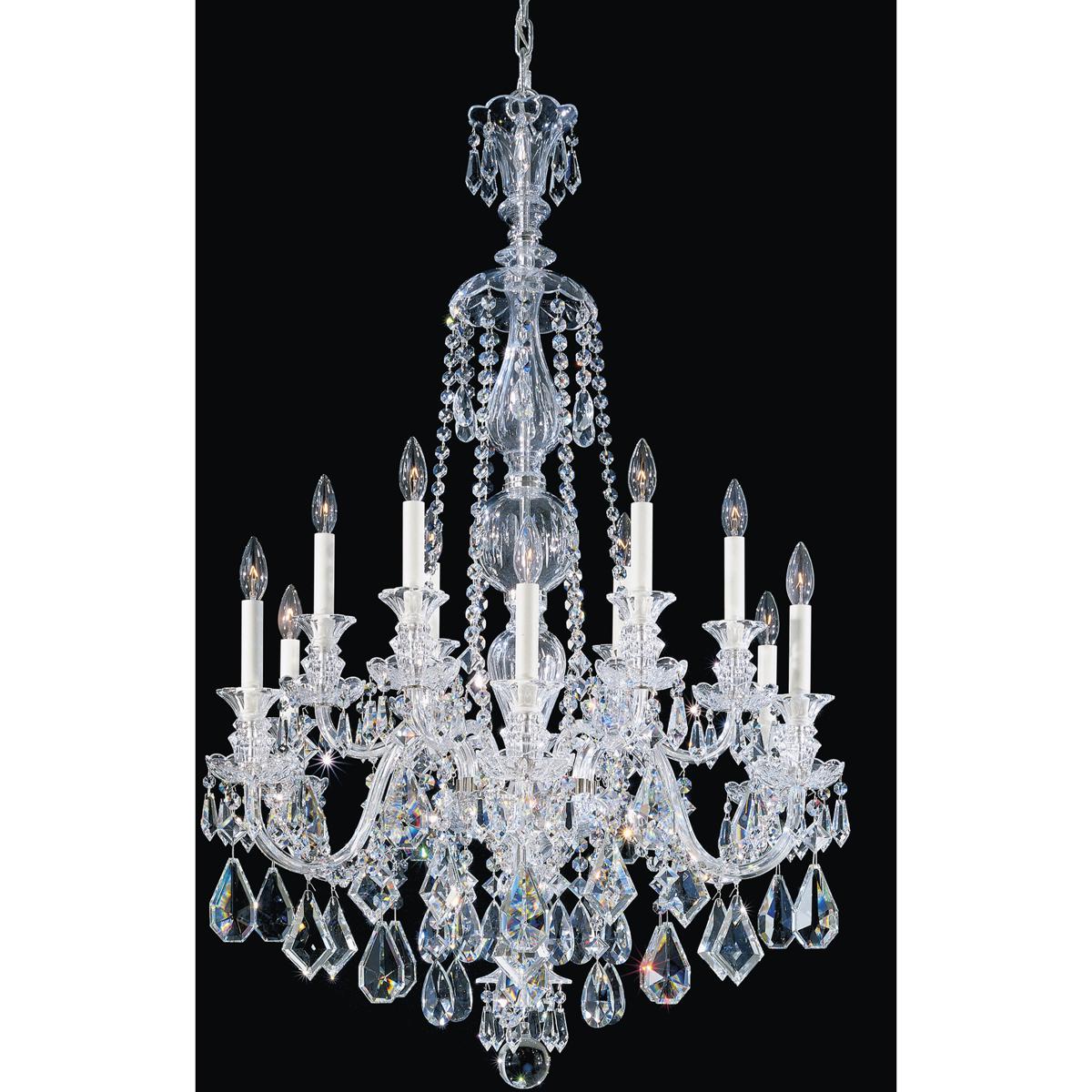 Schonbek 5708CL Hamilton 12 Light 30 inch Silver Chandelier Ceiling Light in Heritage Polished Silver