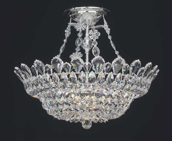 Schonbek 5797R Trilliane 10 Light Silver Semi-Flush Mount Ceiling Light in Radiance