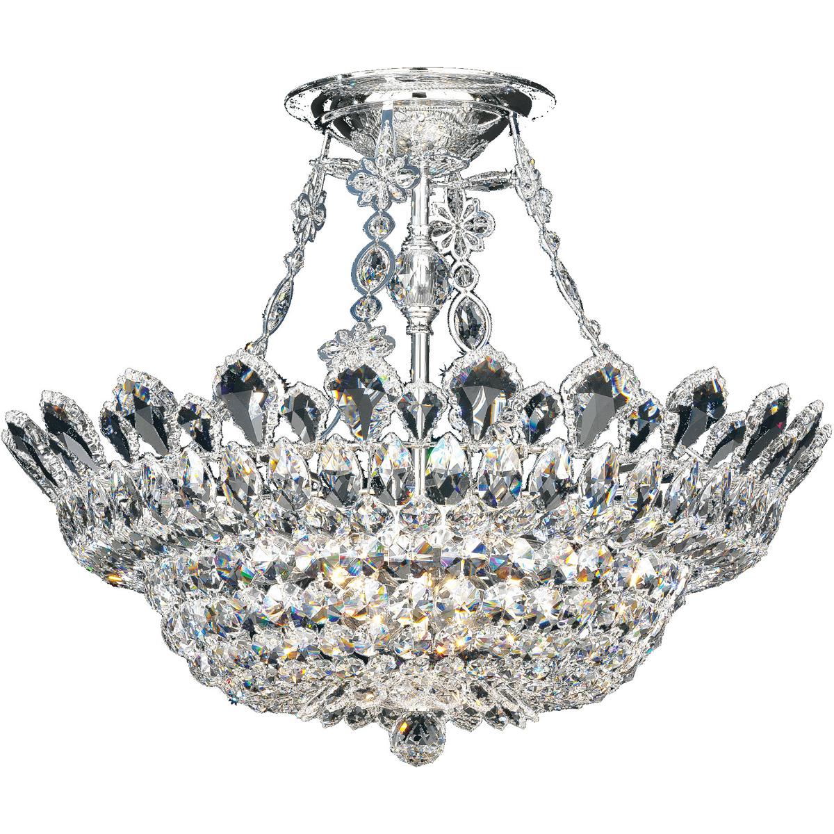 Schonbek 5797H Trilliane 10 Light Silver Semi-Flush Mount Ceiling Light in Heritage