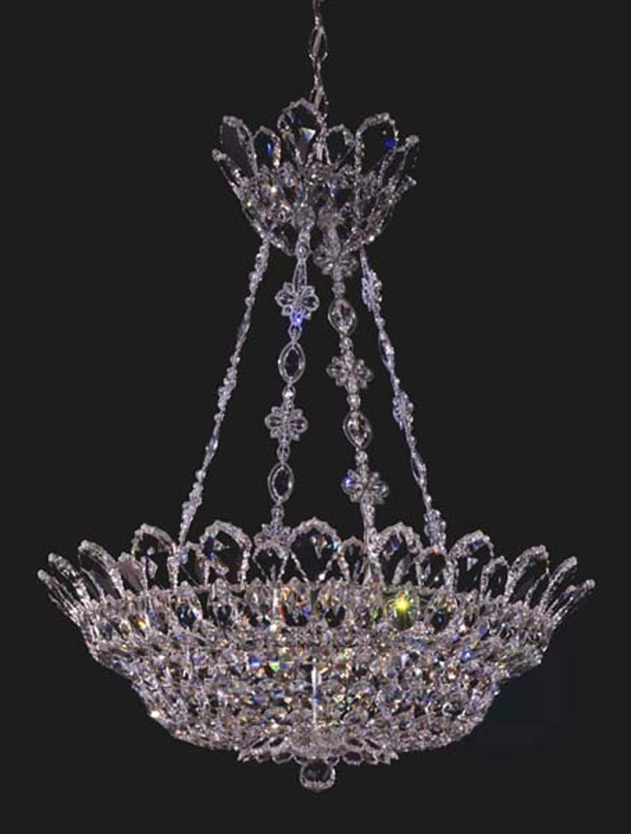 Schonbek 5799H Trilliane 12 Light Silver Chandelier Ceiling Light in Heritage