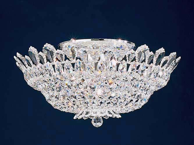 Schonbek 5868R Trilliane 10 Light Silver Semi-Flush Mount Ceiling Light in Radiance
