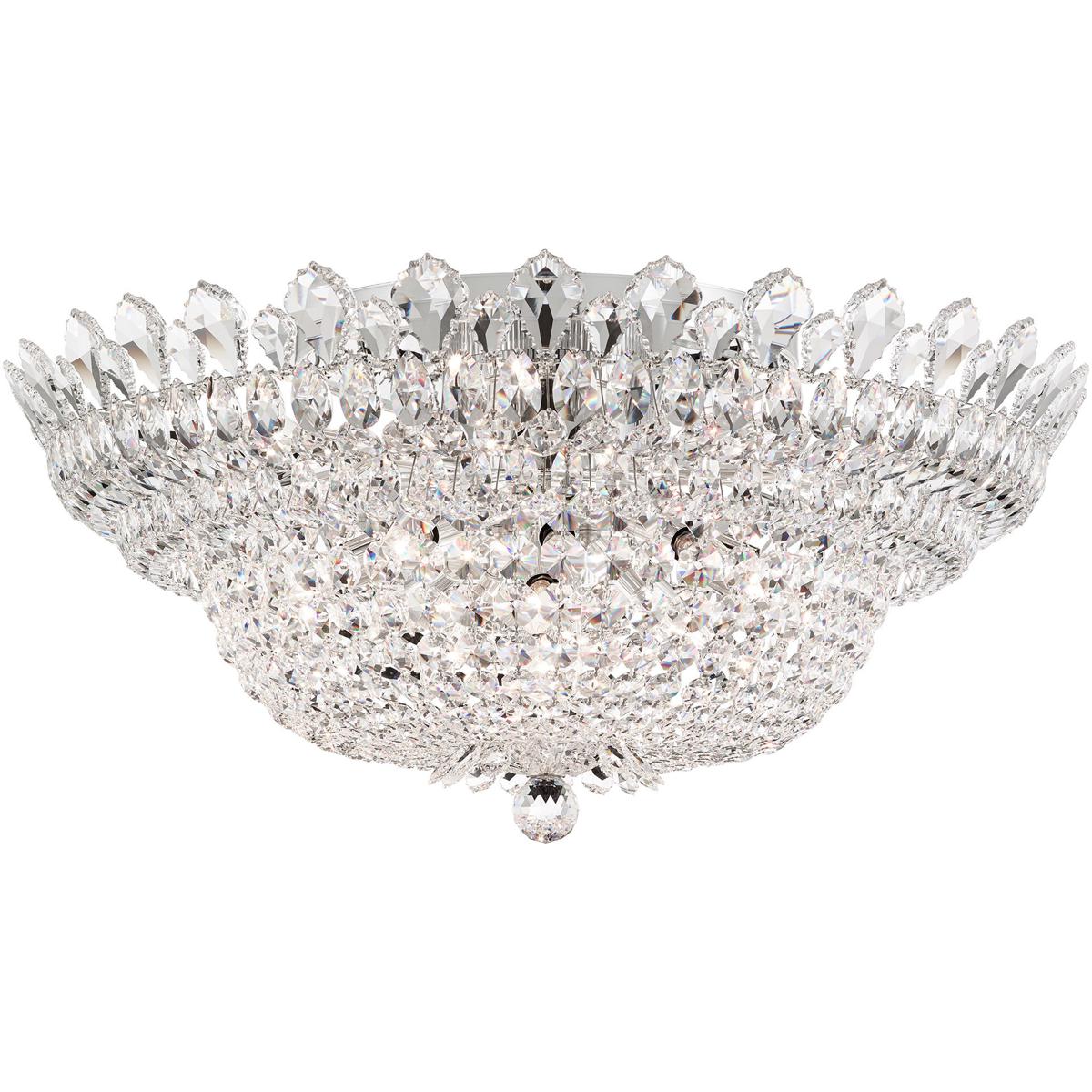 Schonbek 5877H Trilliane 23 Light Silver Flush Mount Ceiling Light in Heritage