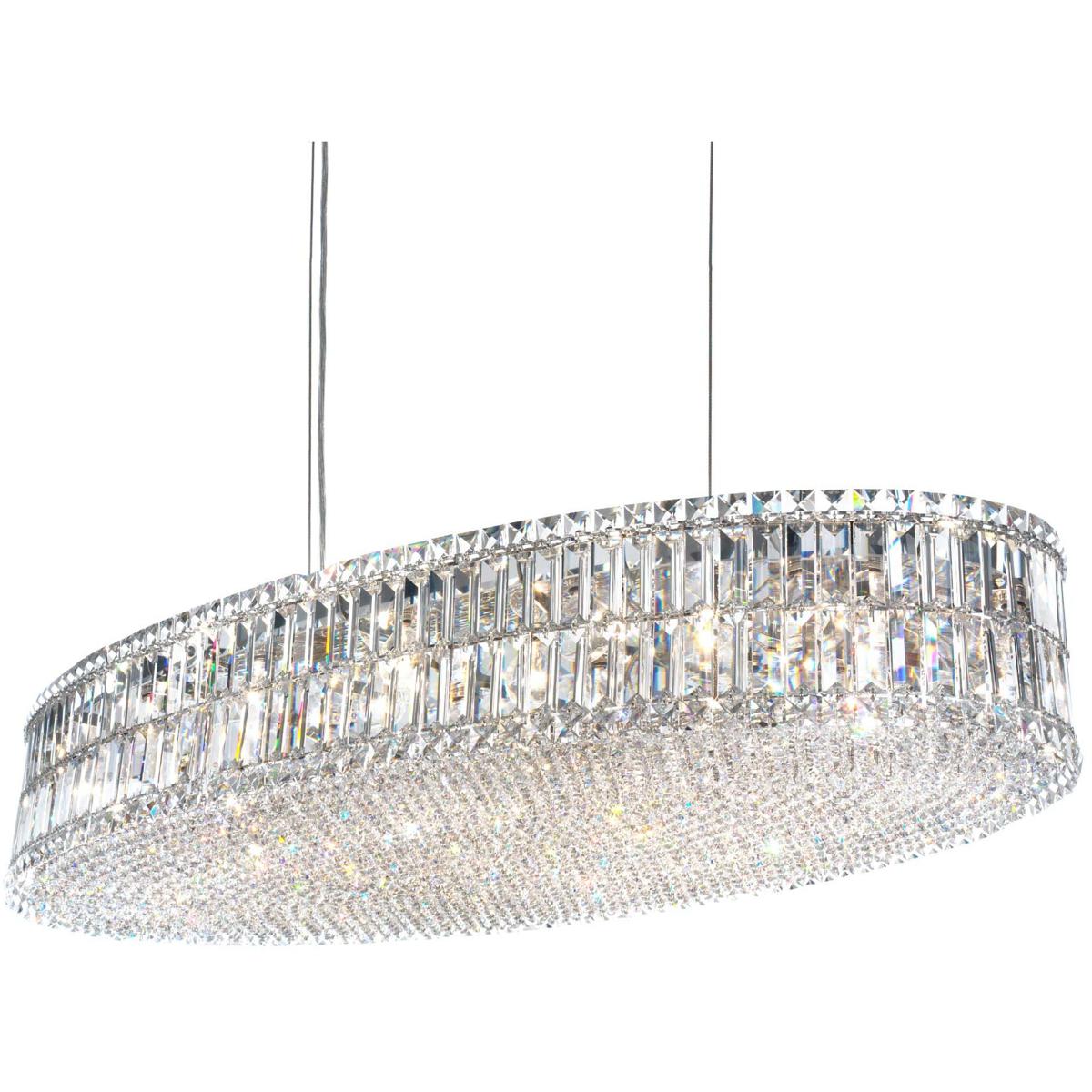 Schonbek 6680O Plaza 24 Light 48 inch Polished Stainless Steel Linear Pendant Ceiling Light in Optic