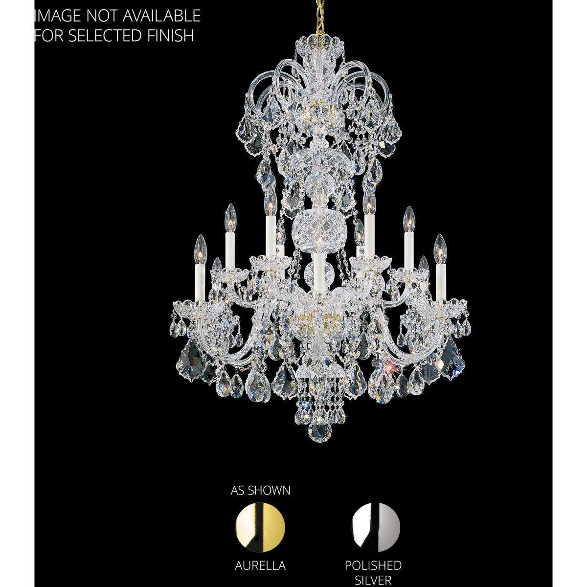 Schonbek 6813-40H Olde World 12 Light Polished Silver Chandelier Ceiling Light in Heritage