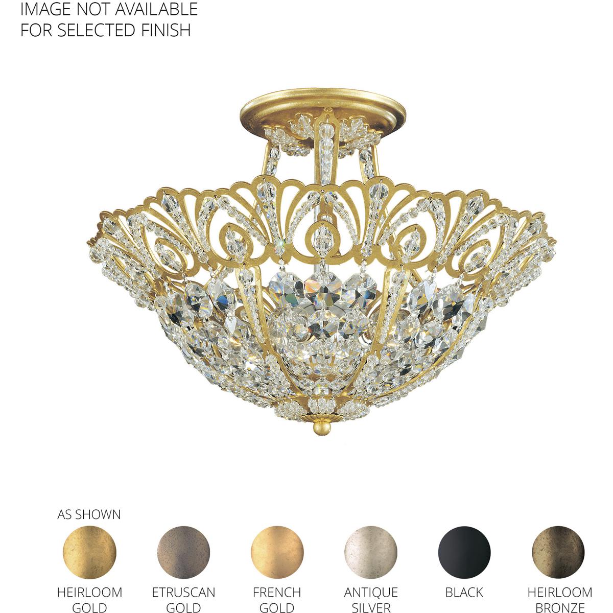 Schonbek 9841-23R Rivendell 5 Light Etruscan Gold Semi-Flush Mount Ceiling Light in Radiance