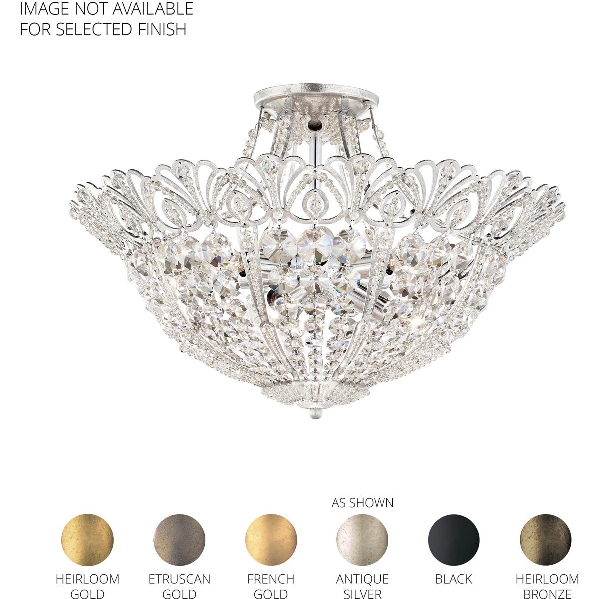 Schonbek 9843-76R Rivendell 9 Light Heirloom Bronze Semi-Flush Mount Ceiling Light in Radiance