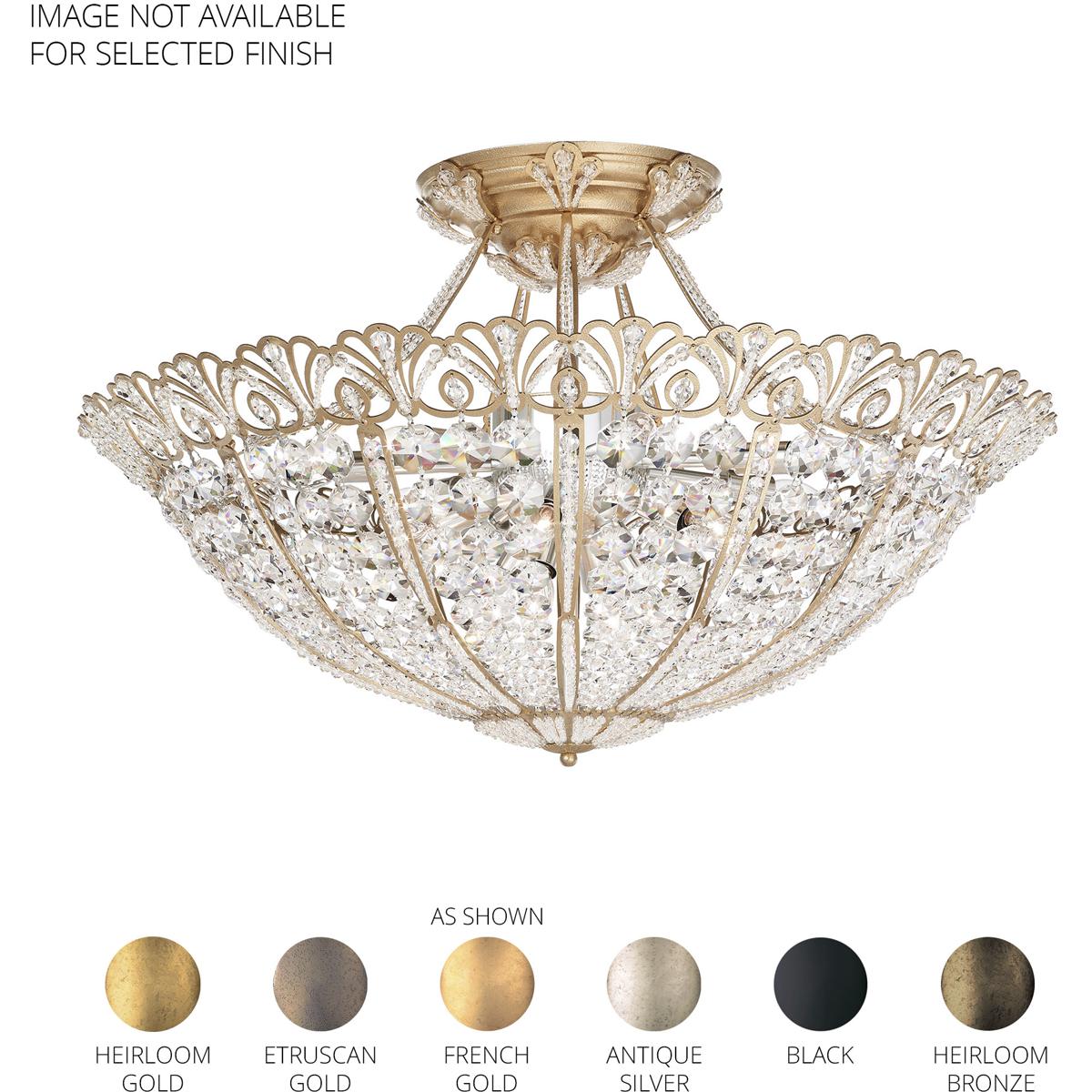 Schonbek 9845-51R Rivendell 17 Light Black Semi-Flush Mount Ceiling Light in Radiance