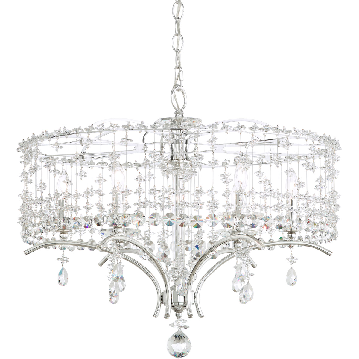 Schonbek TC1024N-59H Bella Rose 6 Light Ferro Black Chandelier Ceiling Light in Heritage, Adjustable Height