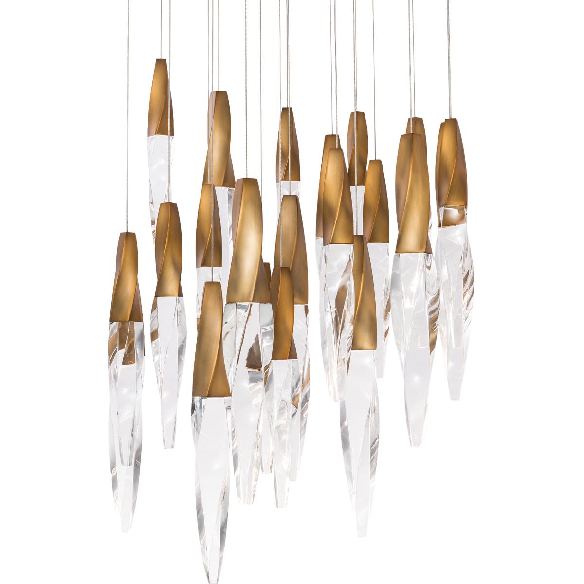 Schonbek BPD13221-AB Beyond Kindjal LED 26 inch Aged Brass Multi-Light Pendant Ceiling Light, Beyond