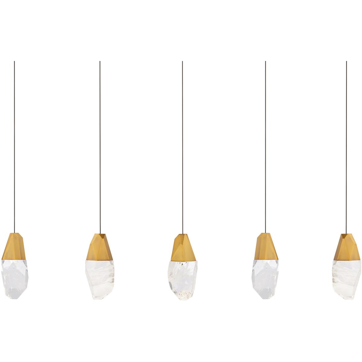 Schonbek BPD20205LOH-AB Beyond Martini LED 5.5 inch Aged Brass Multi-Light Pendant Ceiling Light in Optic Haze, Linear Canopy