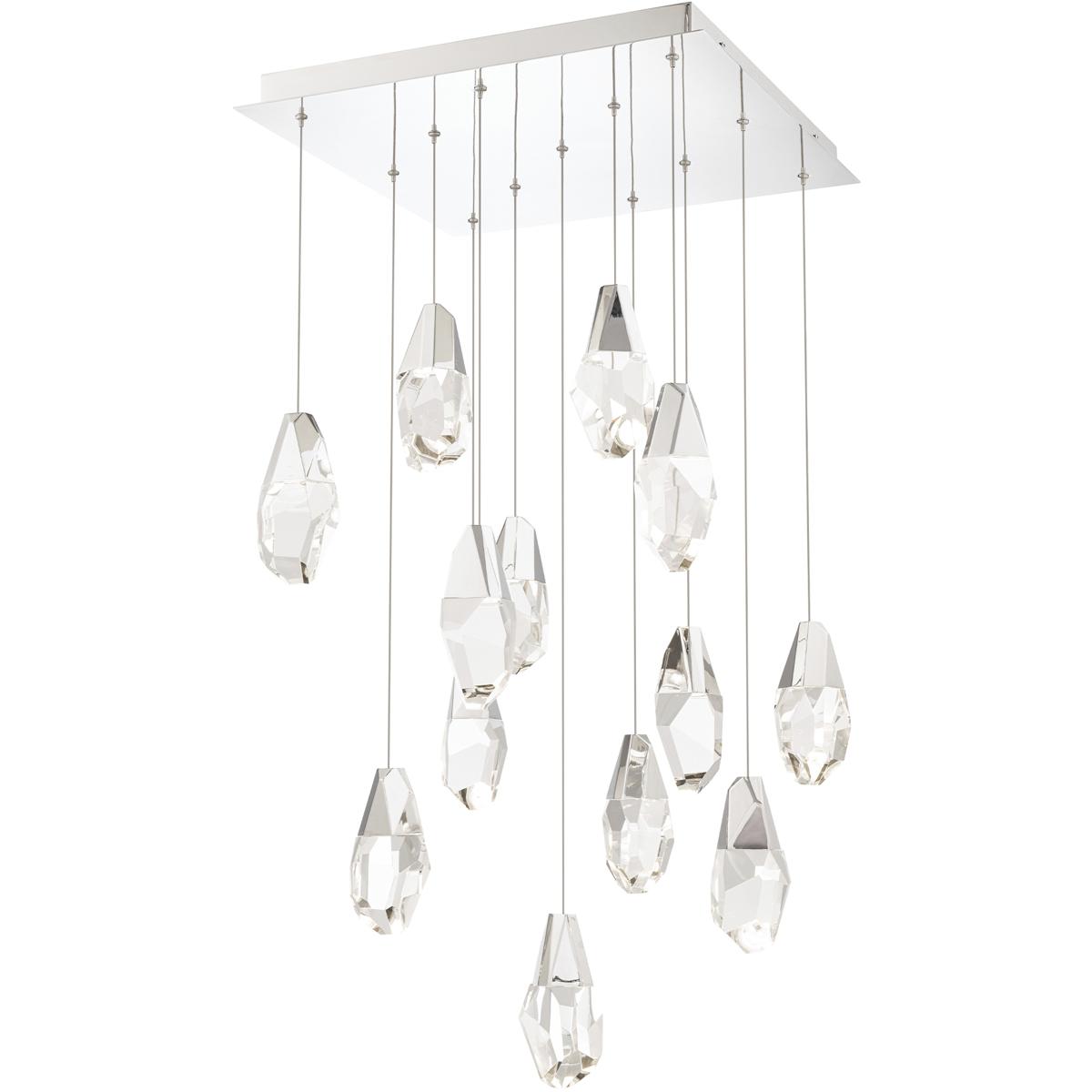 Schonbek BPD20213SOH-PN Beyond Martini LED 20 inch Polished Nickel Multi-Light Pendant Ceiling Light in Optic Haze, Square Canopy