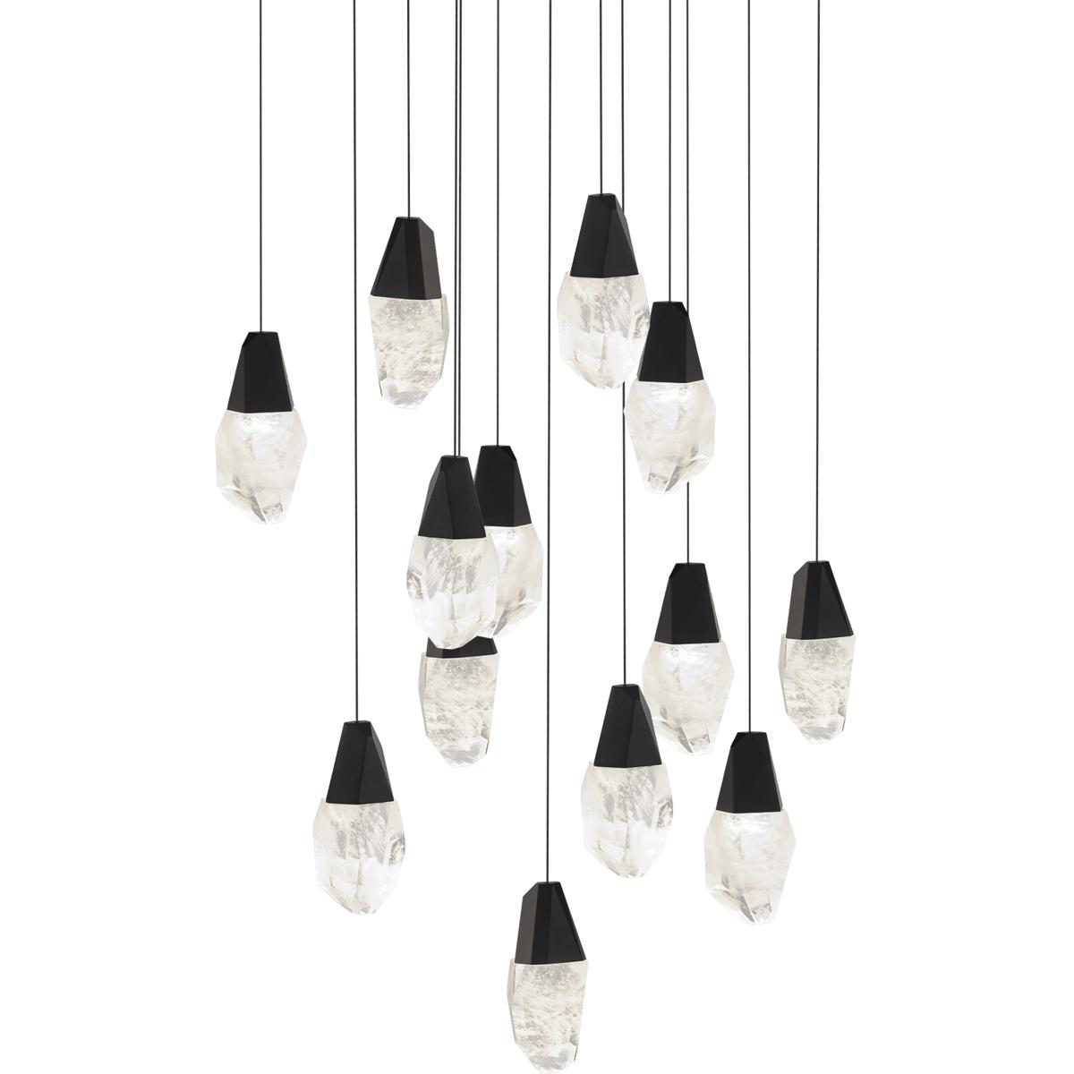 Schonbek BPD20213SO-BK Beyond Martini LED 20 inch Black Multi-Light Pendant Ceiling Light in Optic, Square Canopy