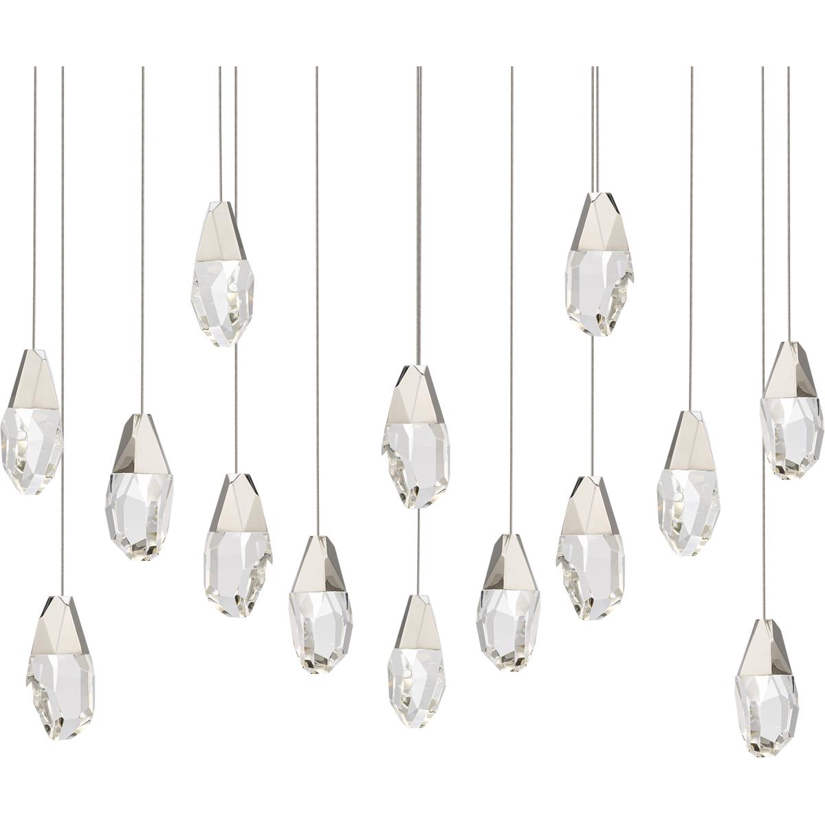 Schonbek BPD20214LOH-PN Beyond Martini LED 9.5 inch Polished Nickel Multi-Light Pendant Ceiling Light in Optic Haze, Linear Canopy