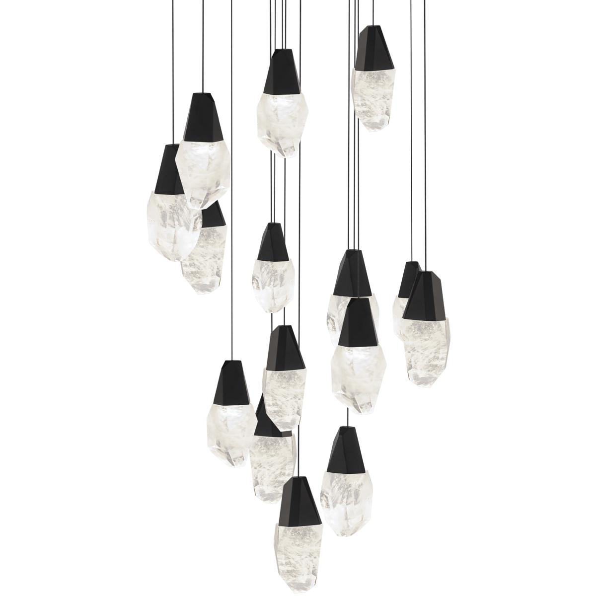 Schonbek BPD20215OH-BK Beyond Martini LED 23 inch Black Multi-Light Pendant Ceiling Light in Optic Haze, Round Canopy
