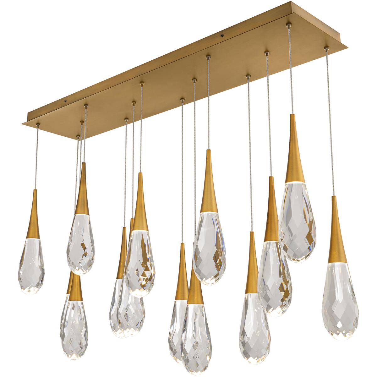 Schonbek BPD21214L-AB Beyond Hibiscus LED 9.5 inch Aged Brass Multi-Light Pendant Ceiling Light, Linear Canopy