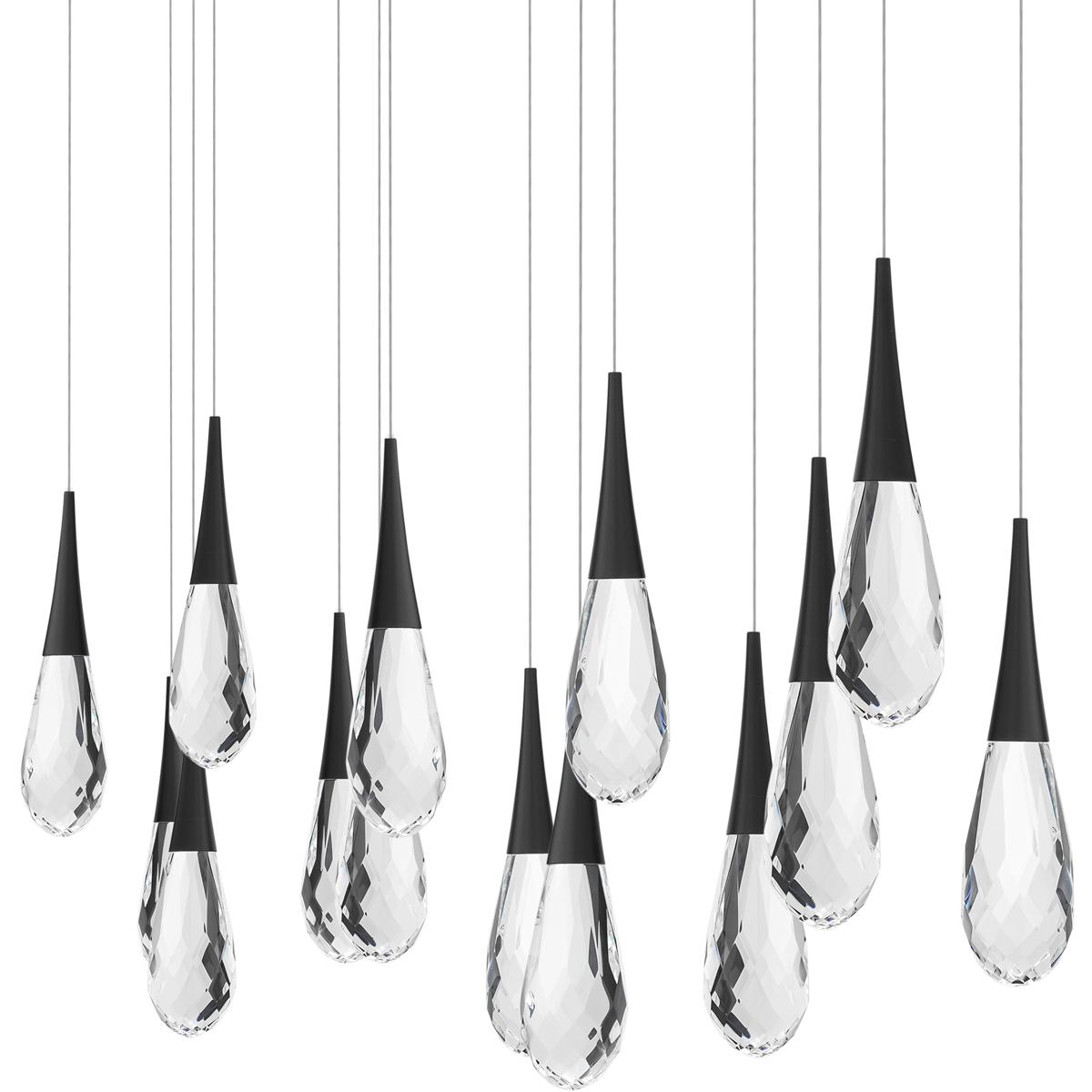 Schonbek BPD21214L-BK Beyond Hibiscus LED 9.5 inch Black Multi-Light Pendant Ceiling Light, Linear Canopy