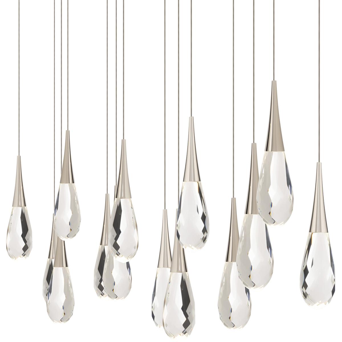 Schonbek BPD21214L-PN Beyond Hibiscus LED 9.5 inch Polished Nickel Multi-Light Pendant Ceiling Light, Linear Canopy