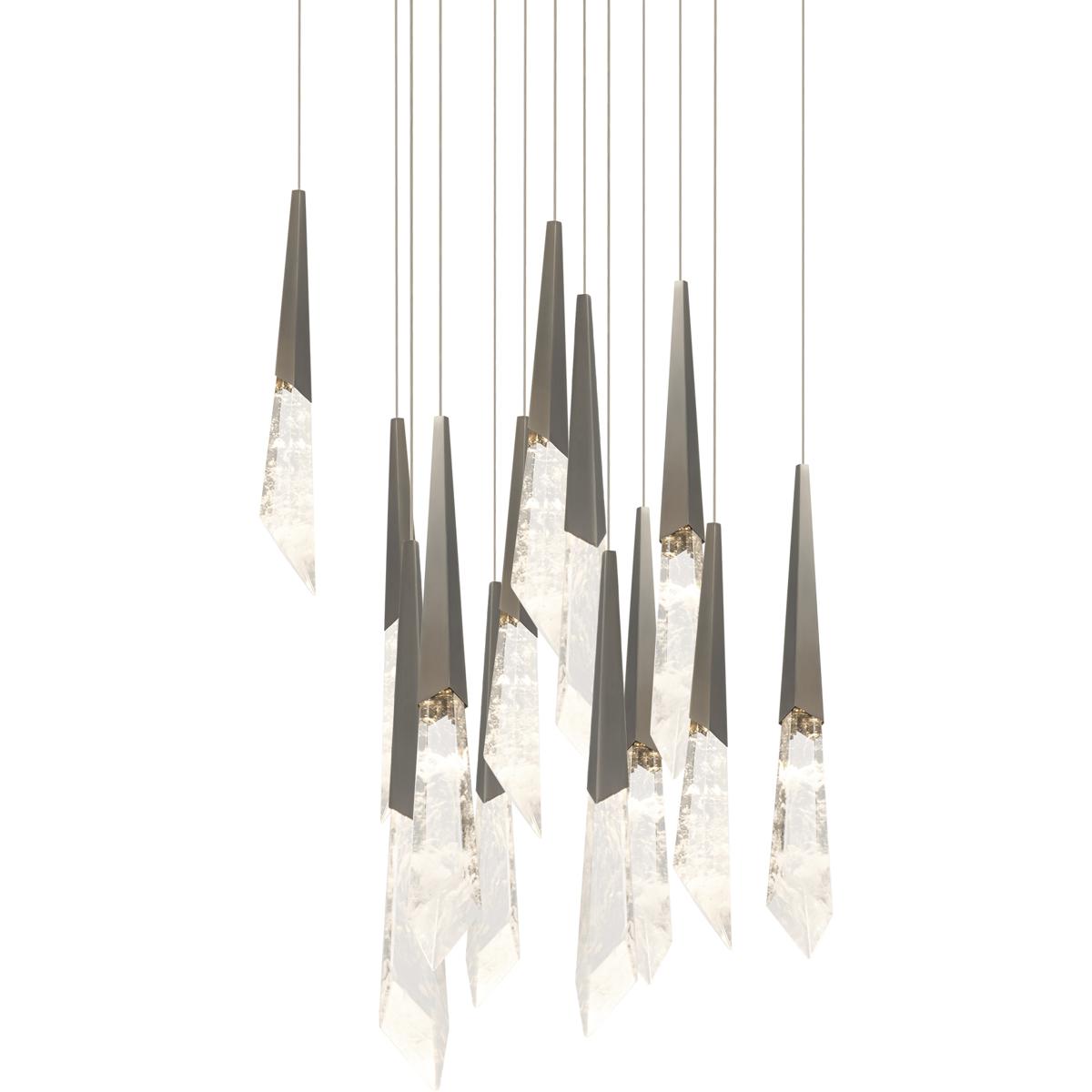 Schonbek BPD31413S-AN Beyond Solitude LED 20 inch Antique Nickel Multi-Light Pendant Ceiling Light, Square Canopy