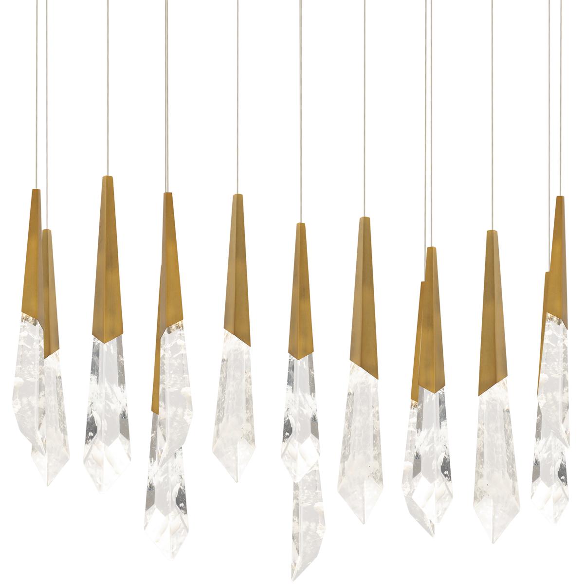 Schonbek BPD31414L-AB Beyond Solitude LED 9.5 inch Aged Brass Multi-Light Pendant Ceiling Light, Square Canopy