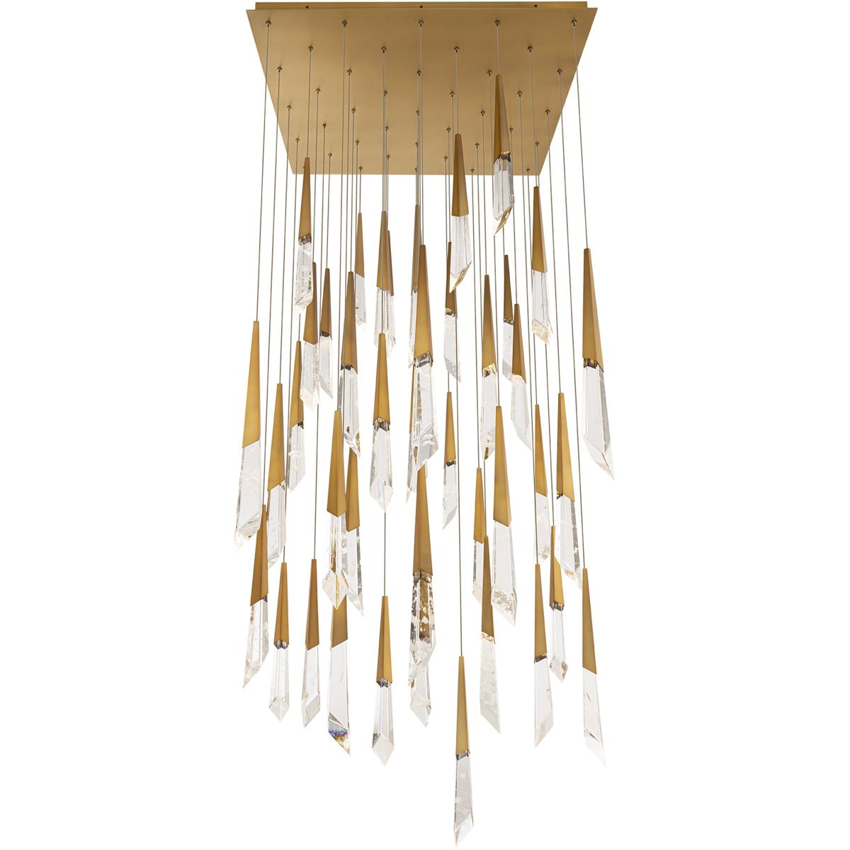 Schonbek BPD31441S-AB Beyond Solitude LED 36 inch Aged Brass Multi-Light Pendant Ceiling Light, Square Canopy