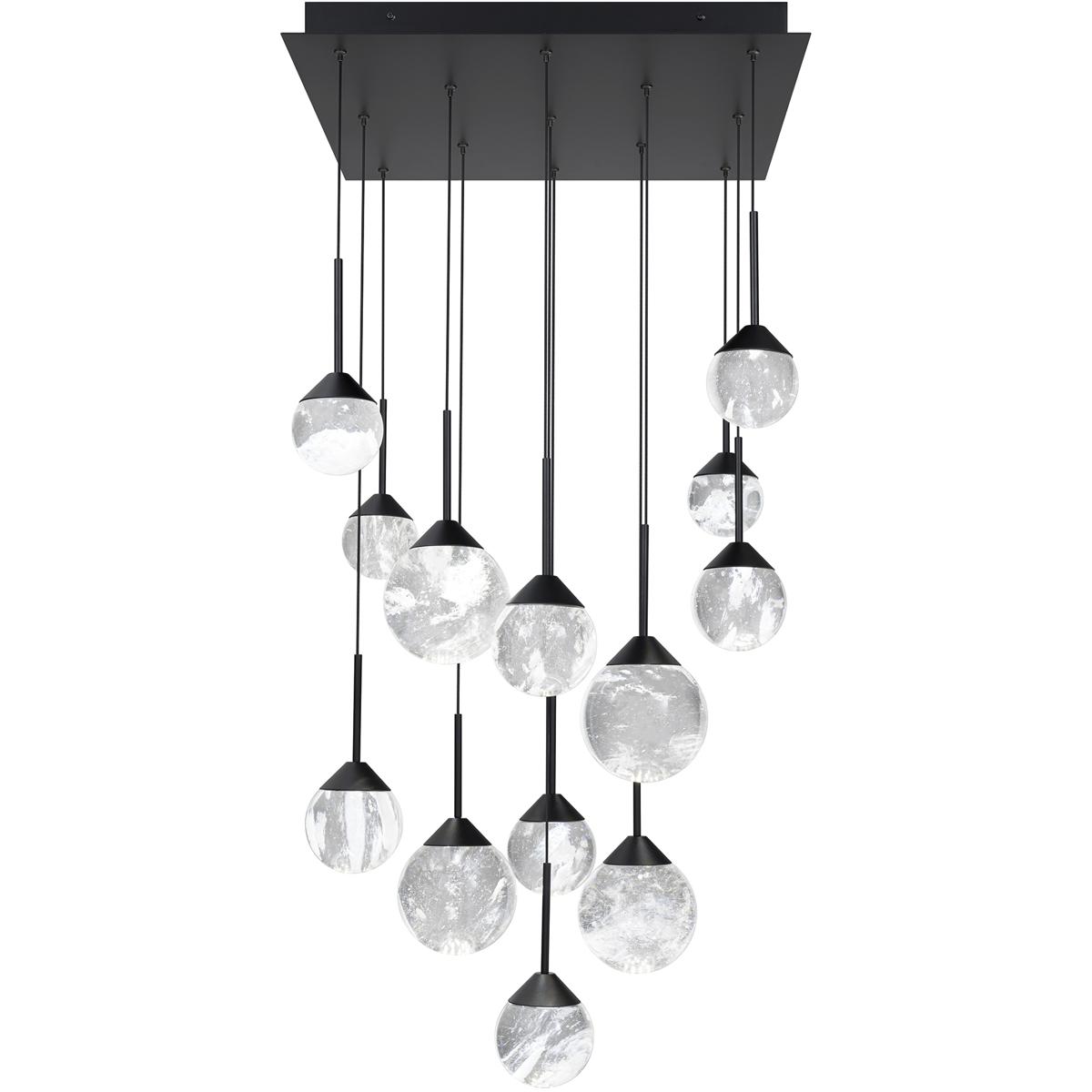 Schonbek BPD40213S-BK Beyond Quest LED 20 inch Black Multi-Light Pendant Ceiling Light, Square Canopy