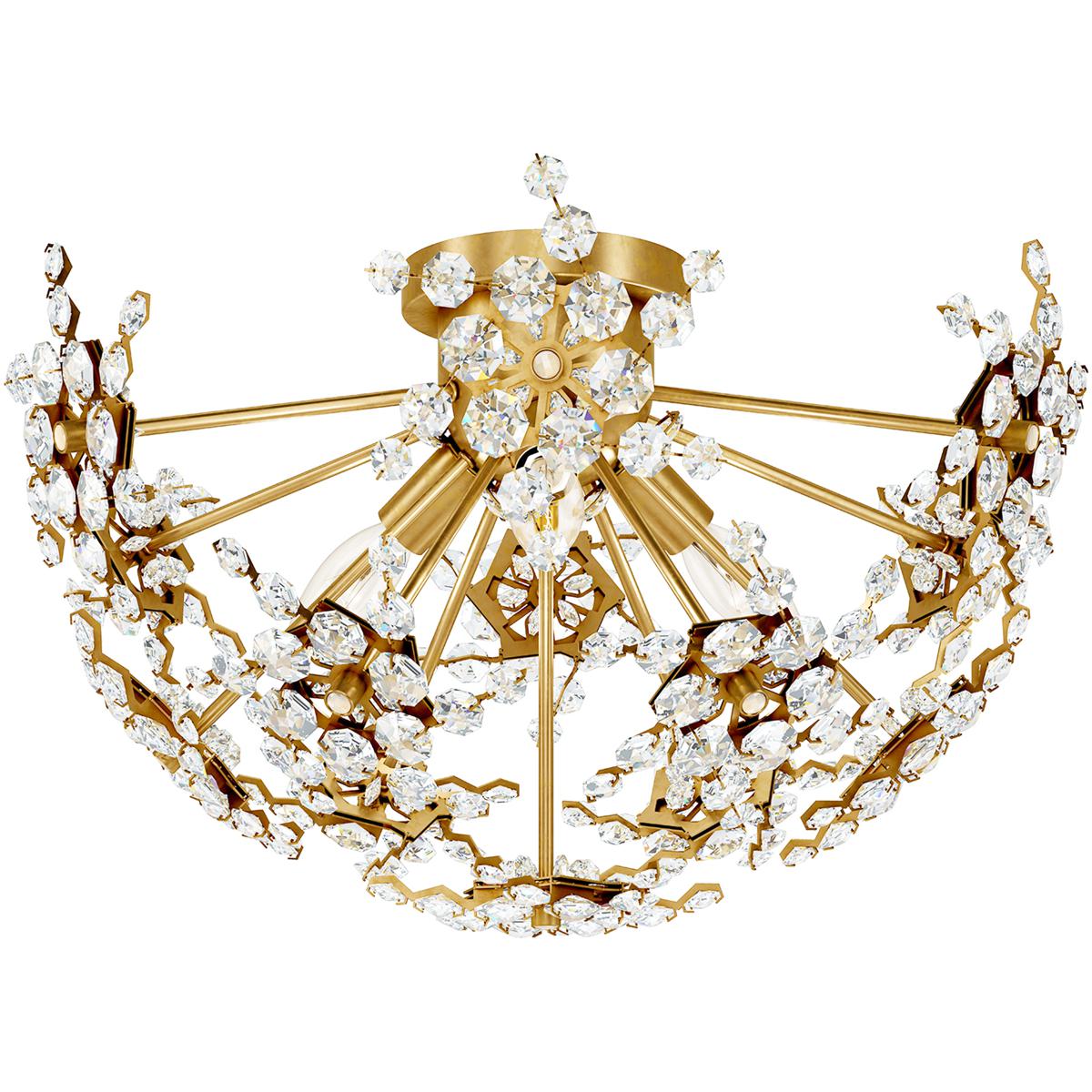 Schonbek DN1218N-22R Esteracae 3 Light Heirloom Gold Semi-Flush Mount Ceiling Light in Radiance