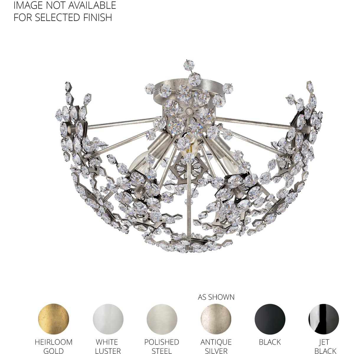 Schonbek DN1218N-306R Esteracae 3 Light White Luster Semi-Flush Mount Ceiling Light in Radiance