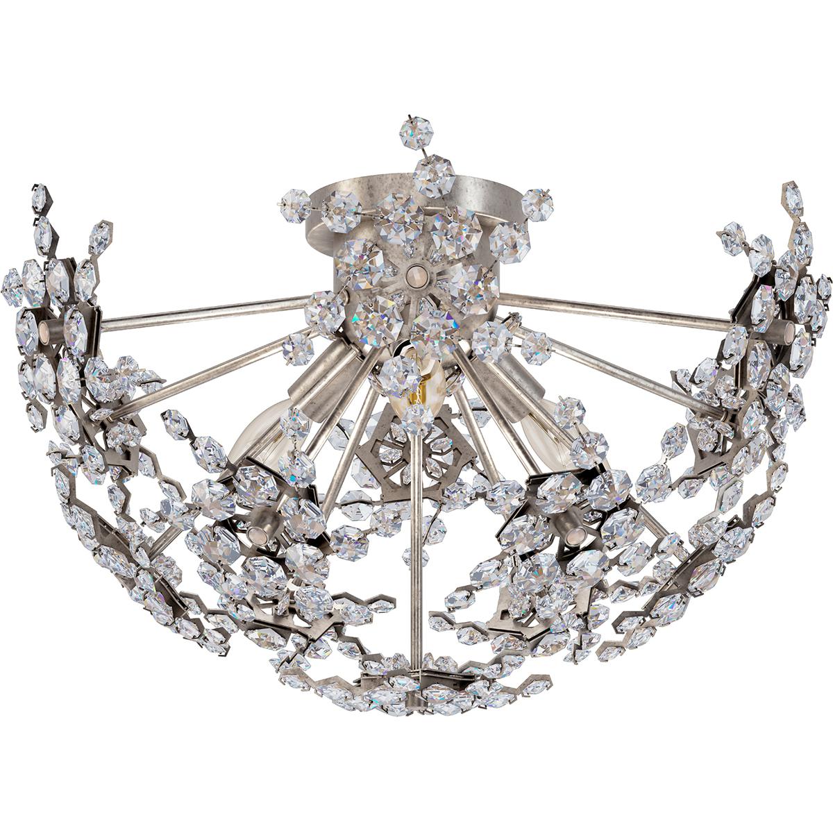 Schonbek DN1218N-48R Esteracae 3 Light Antique Silver Semi-Flush Mount Ceiling Light in Radiance