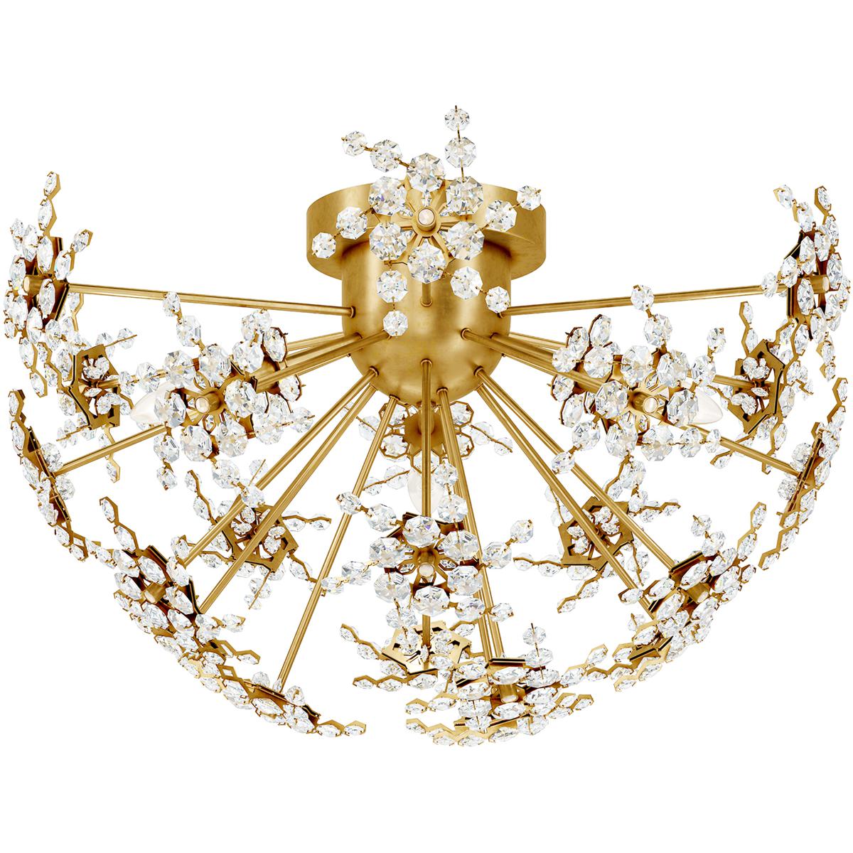 Schonbek DN1224N-22R Esteracae 3 Light Heirloom Gold Semi-Flush Mount Ceiling Light in Radiance