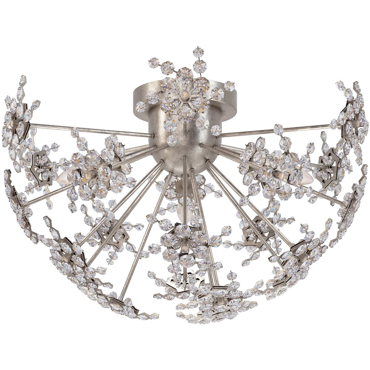 Schonbek DN1224N-48R Esteracae 3 Light Antique Silver Semi-Flush Mount Ceiling Light in Radiance